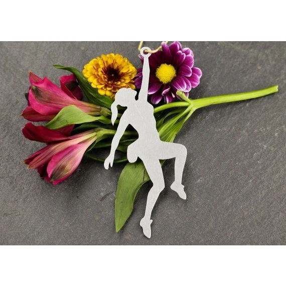 Iron Maid Art Climbing Outdoors Girl Metal Holiday Gift Christmas Ornament
