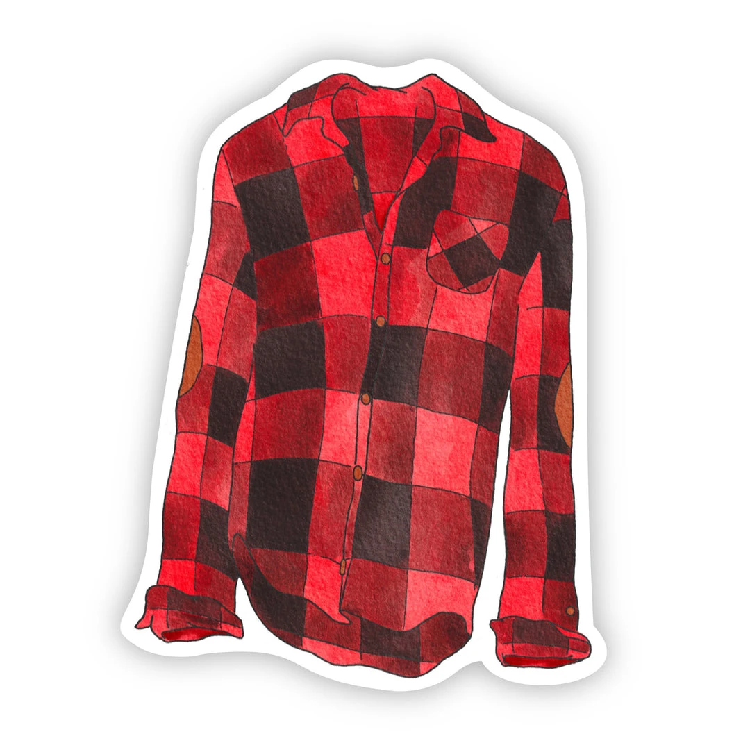 Big Moods Flannel Shirt Cozy Vibes Waterproof Sticker