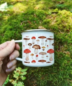Butterfly & Toadstool Toadstool Mushroom Enamel Camp Mug Camping Gear