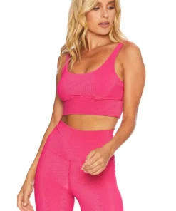Beach Riot Leah Bra Top Fuchsia