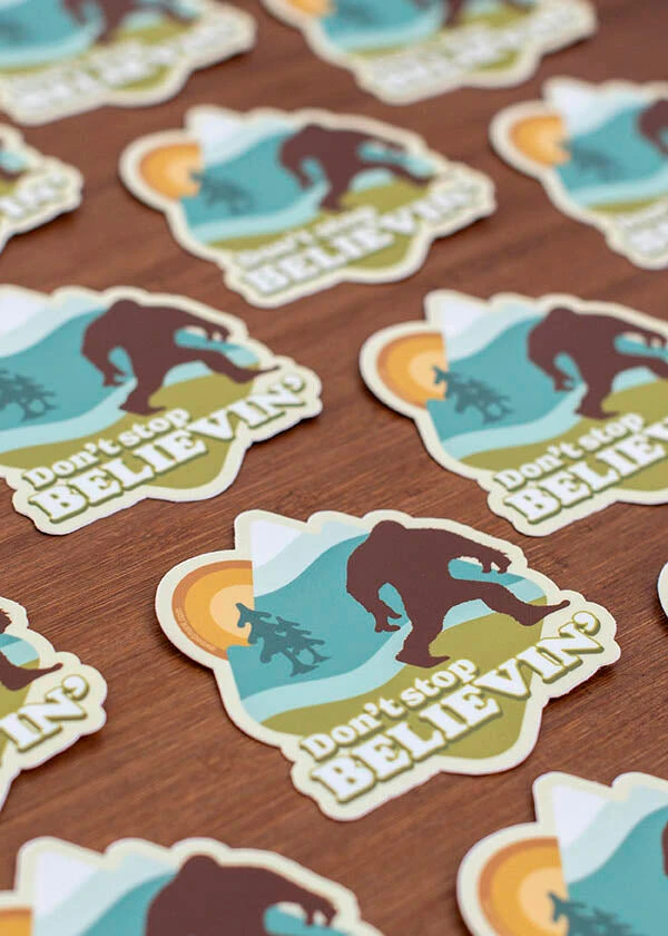 Amanda Weedmark Home Page Don't Stop Believin Bigfoot Sticker