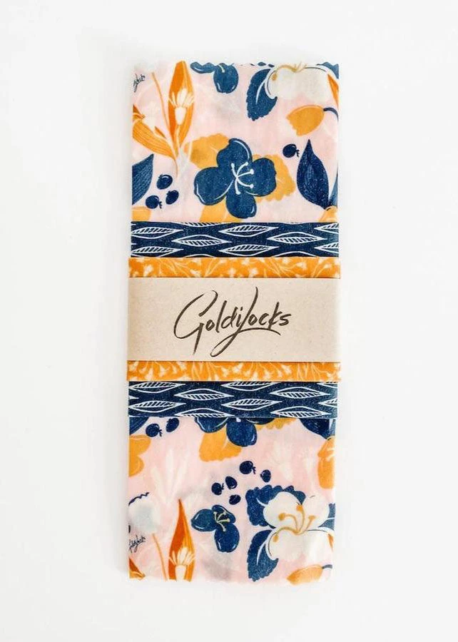 Goldilocks Beeswax Food Wraps: Blueberry Set Of 3 Camping Gear