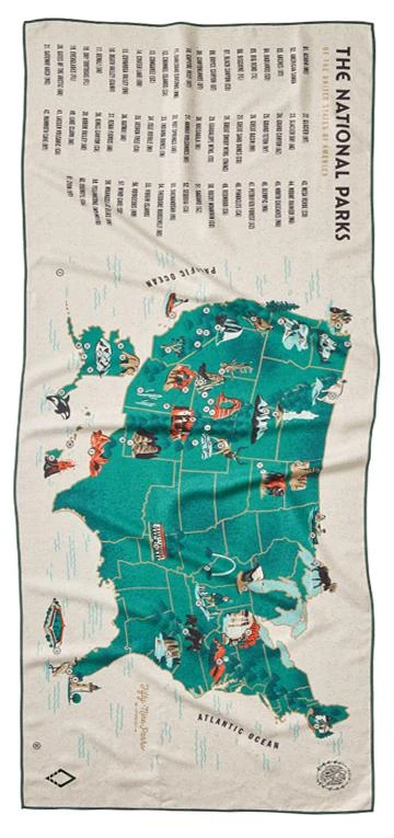 Camping Gear Nomadix 59 Parks- US Map Go-Anywhere Towel