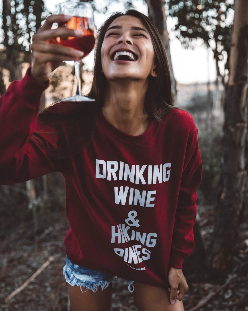 Wondery. Wondery Drinking Wine Crewneck