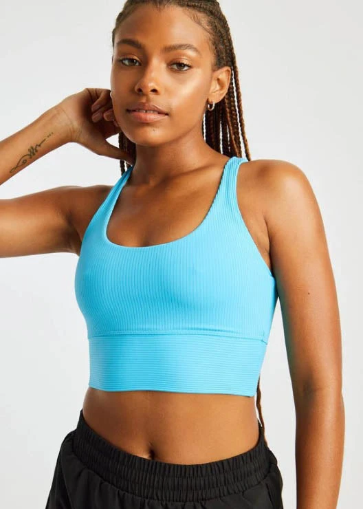 YEAR OF OURS Ribbed Gym Bra - Pisces Blue