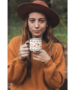 Butterfly & Toadstool Toadstool Mushroom Enamel Camp Mug Camping Gear
