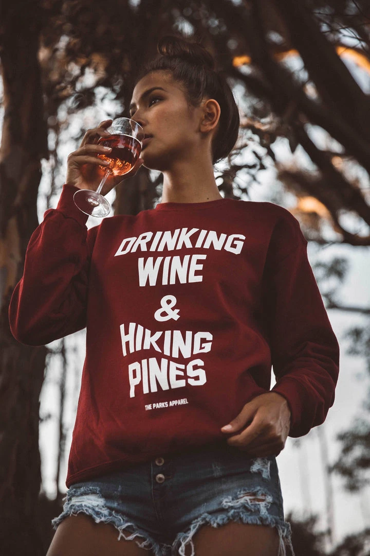 Wondery. Wondery Drinking Wine Crewneck