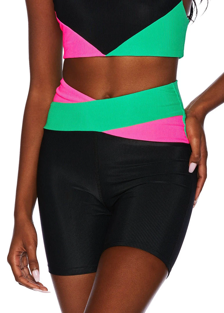 Beach Riot Cora Bike Shorts Watermelon Colorblock Studio Lover