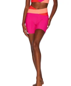 Beach Riot Studio Lover Cora Bike Shorts Magenta Coral